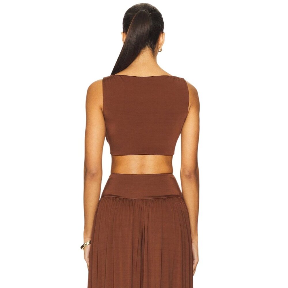 Lovers and Friends x Yhasmina Ferrara Lotte Top in Chocolate Brown Large New - Picture 2 of 8